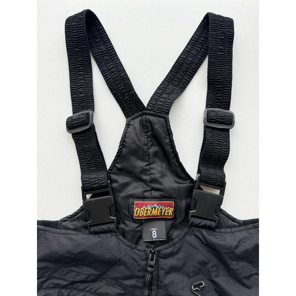 Vintage 90s Obermeyer Black Ski Pants - Womens 8‎ Ski Bib Overalls